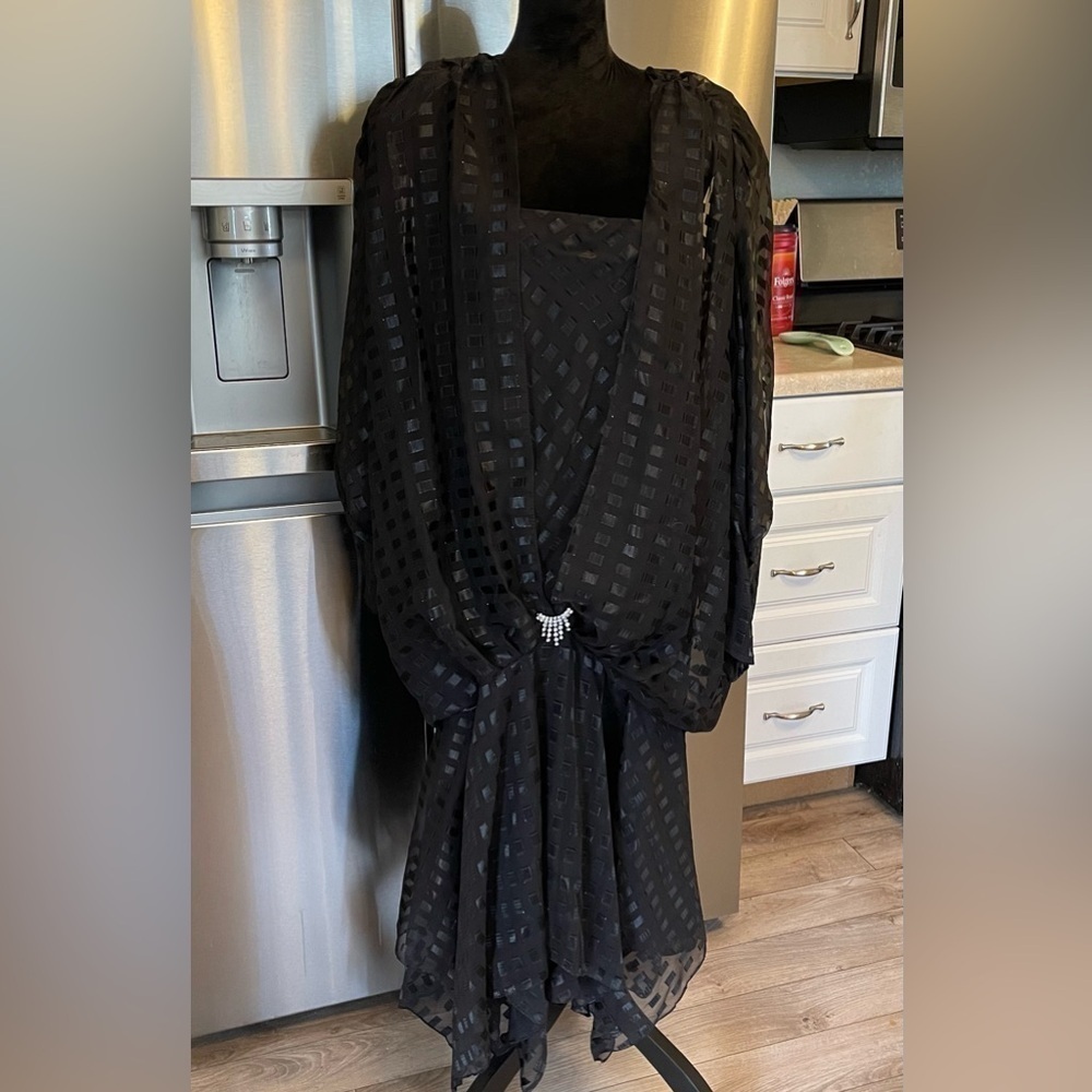 Vintage Stylar Drop Waist Rhinestone Detail Dress - Picture 3 of 5